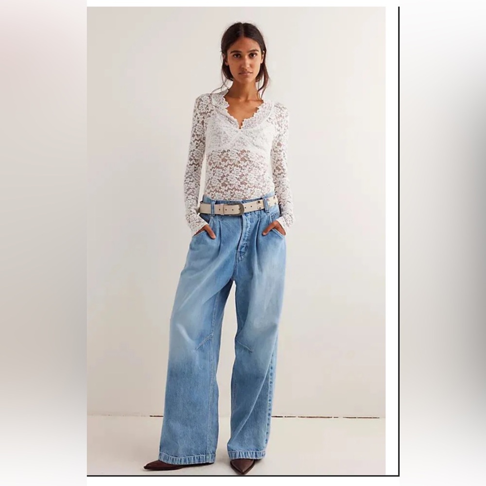 Free People Light Blue High Rise Women Jeans